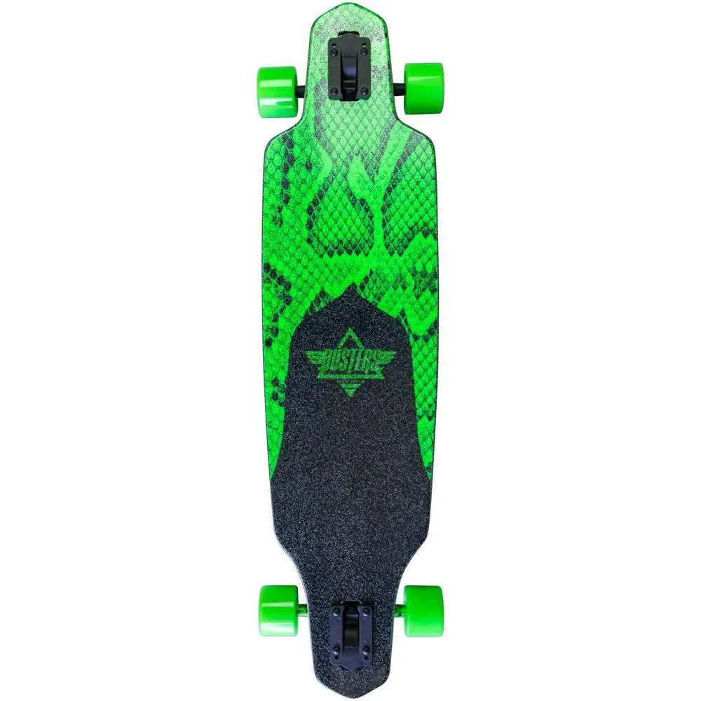 Dusters Snakeskin 38" Neon Green Drop Through Longboard
