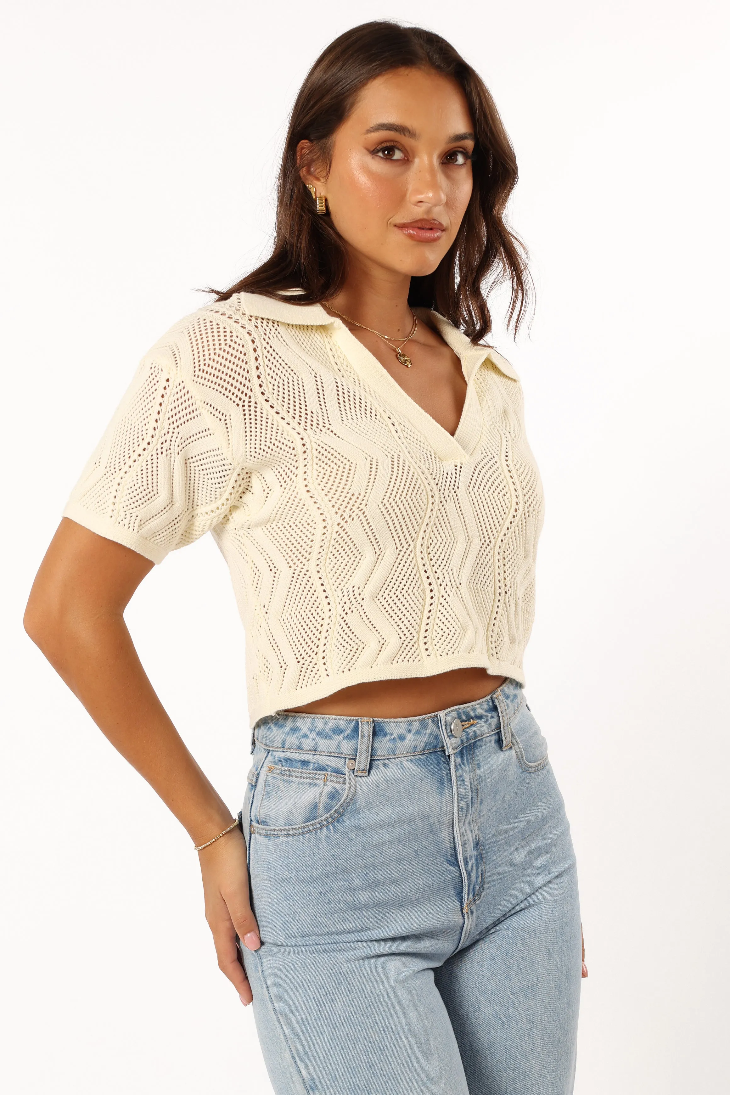Ele Knit Top - Cream