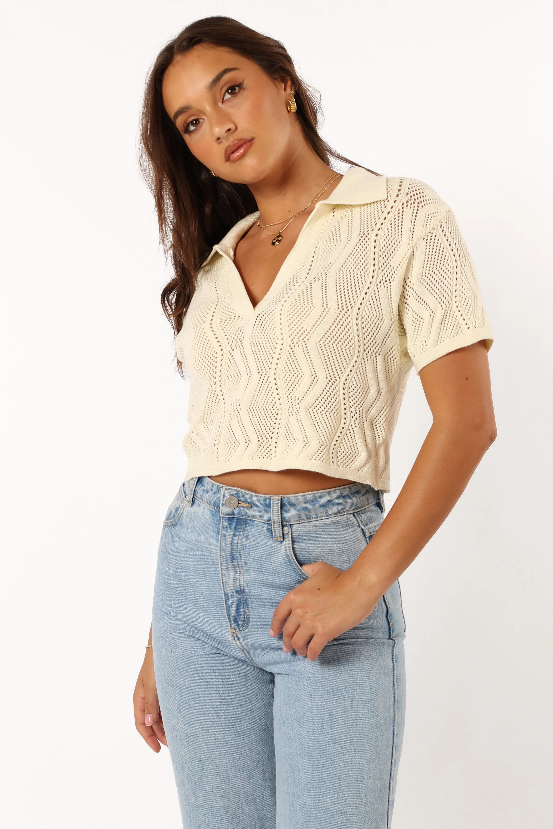 Ele Knit Top - Cream