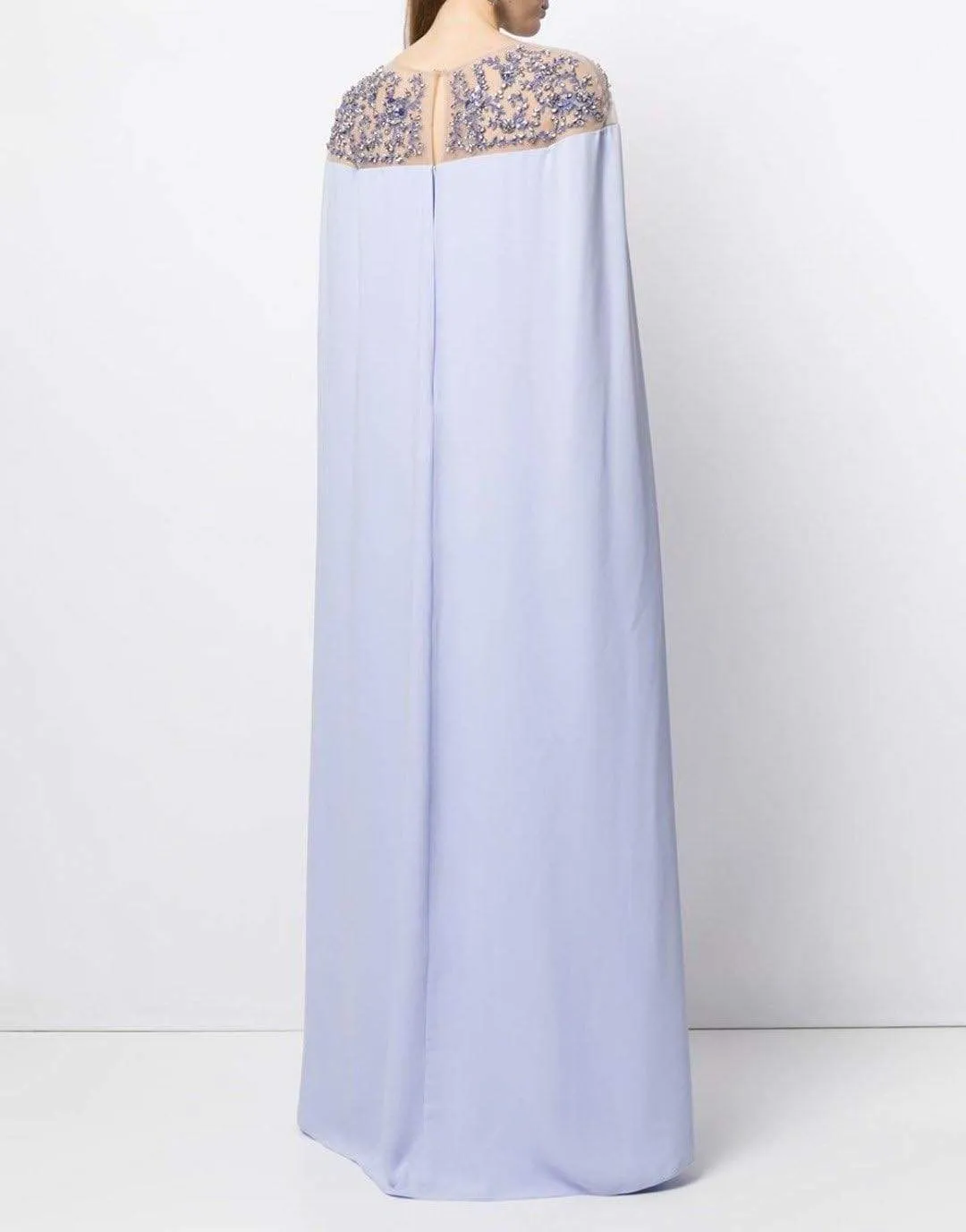 Embroidered Cape Dress - Lilac