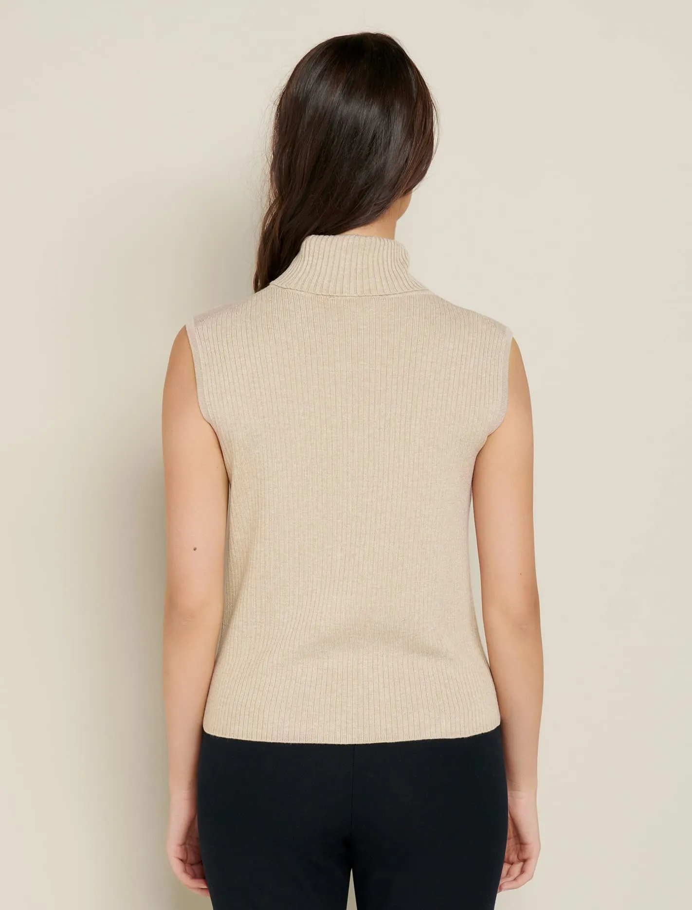 Enza Rib Roll Neck Knit Top