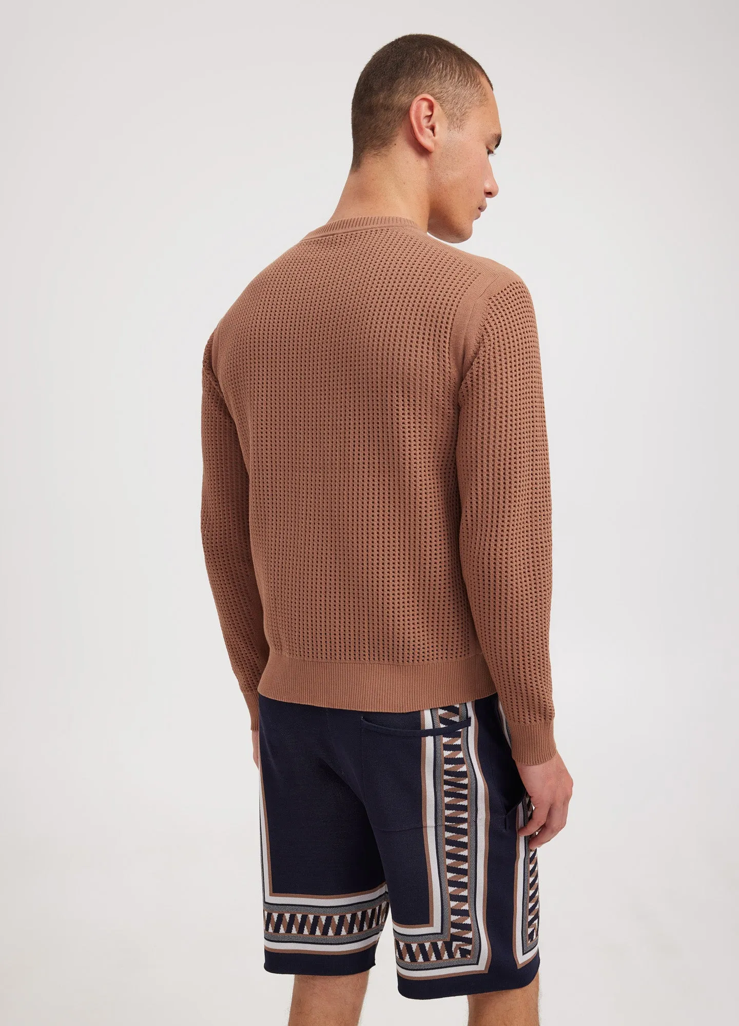 Eyelet Mesh Sweater Terracotta