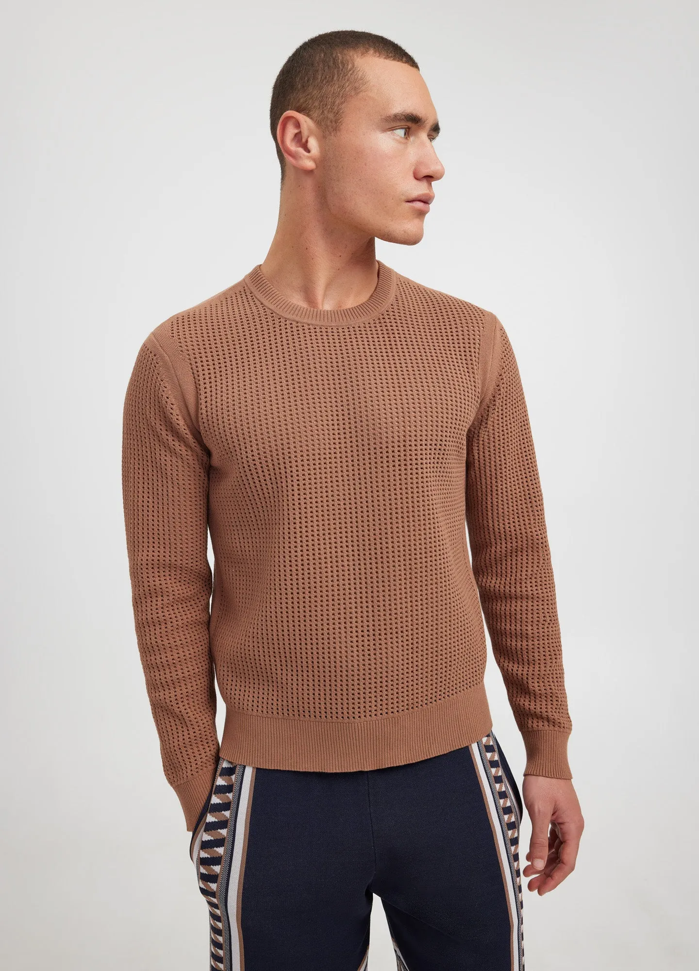 Eyelet Mesh Sweater Terracotta