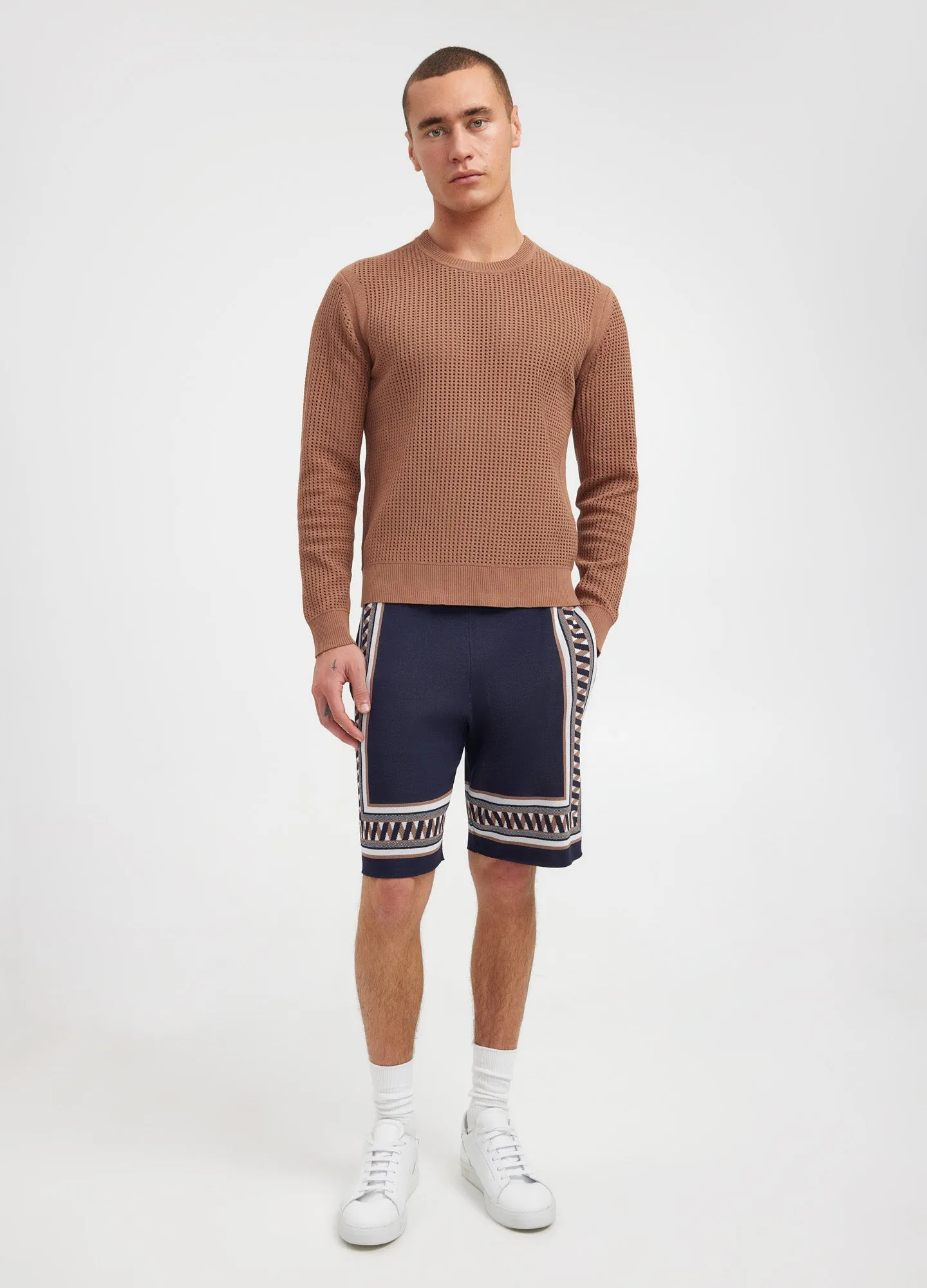 Eyelet Mesh Sweater Terracotta