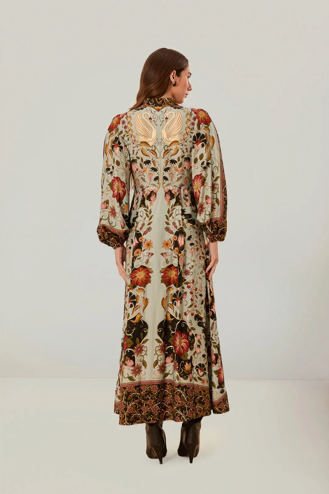 Farm Rio Blue Flowing Beauty Maxi Dress