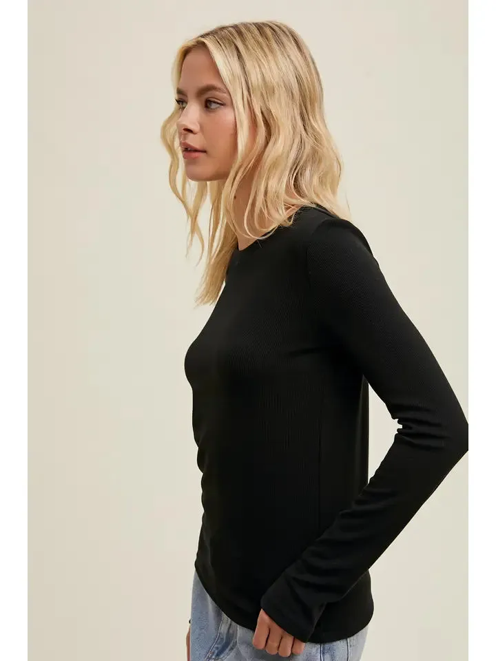 Fitted Ribbed Knit Top