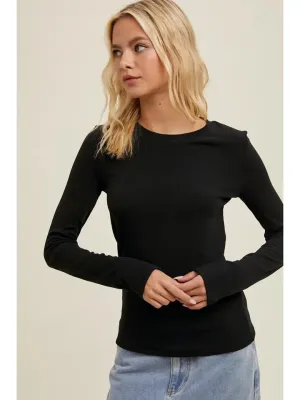 Fitted Ribbed Knit Top