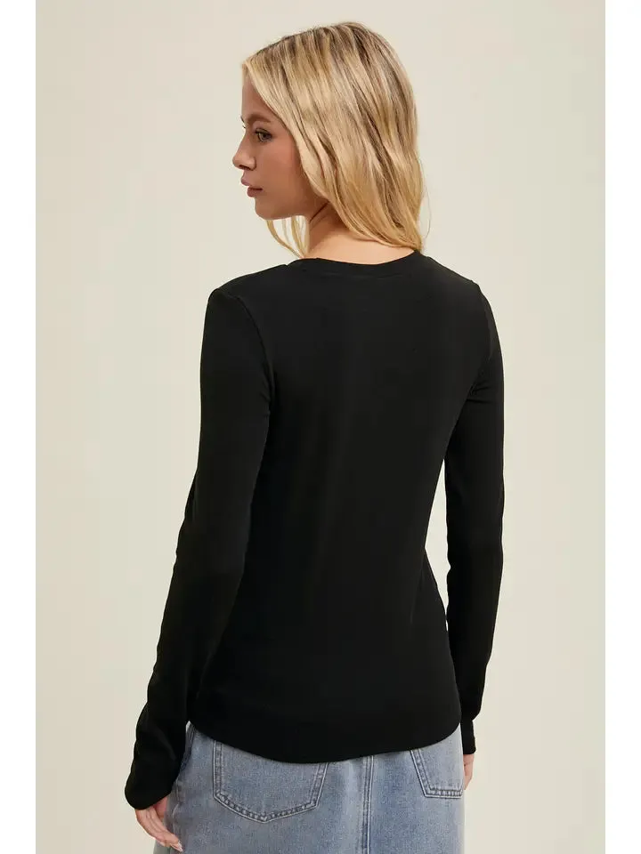 Fitted Ribbed Knit Top