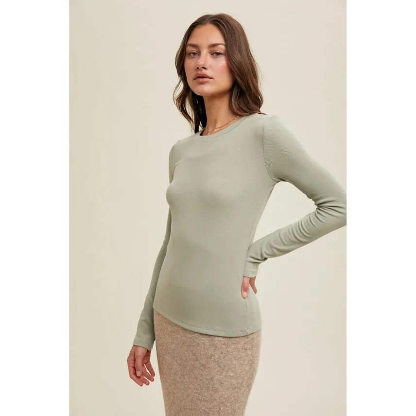 Fitted Ribbed Knit Top