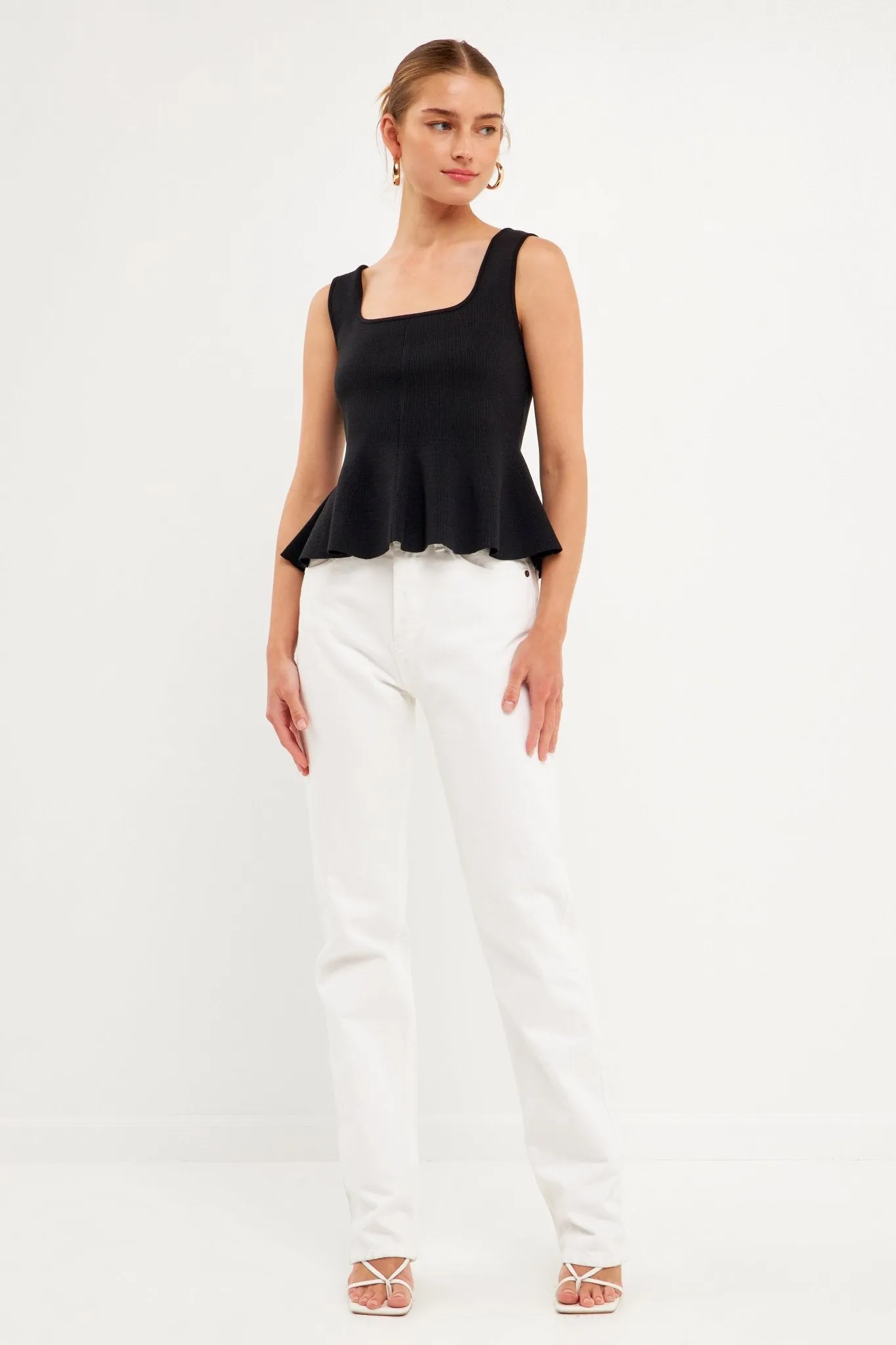 Flare Detail Knit Top