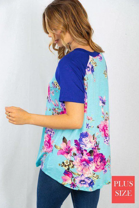 Floral Print V-neck Print Knit Top