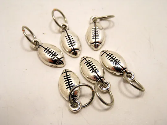 Footballs: Set of 6 Stitch Markers