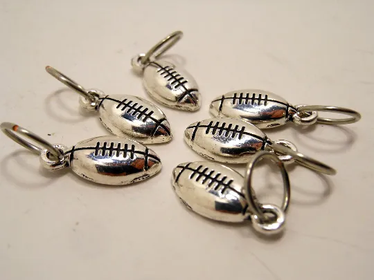 Footballs: Set of 6 Stitch Markers