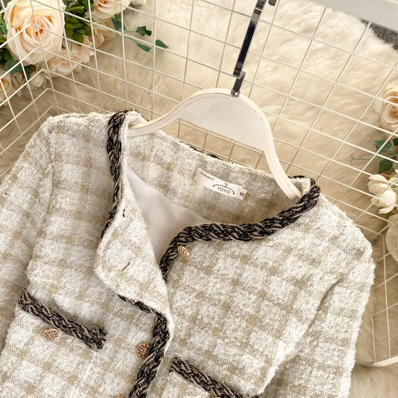 French Vintage Cropped Vintage Tweed Top