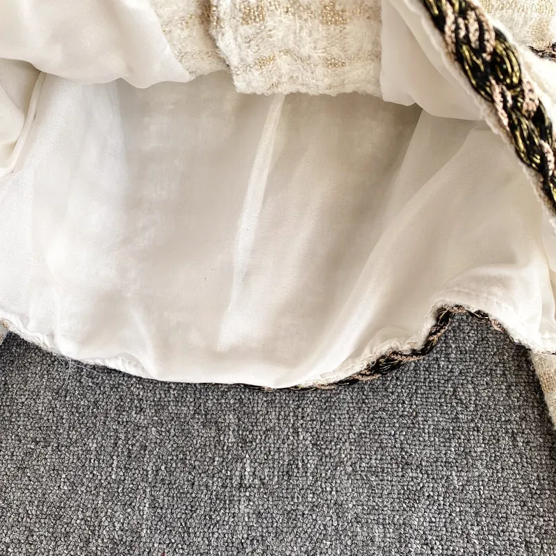 French Vintage Cropped Vintage Tweed Top