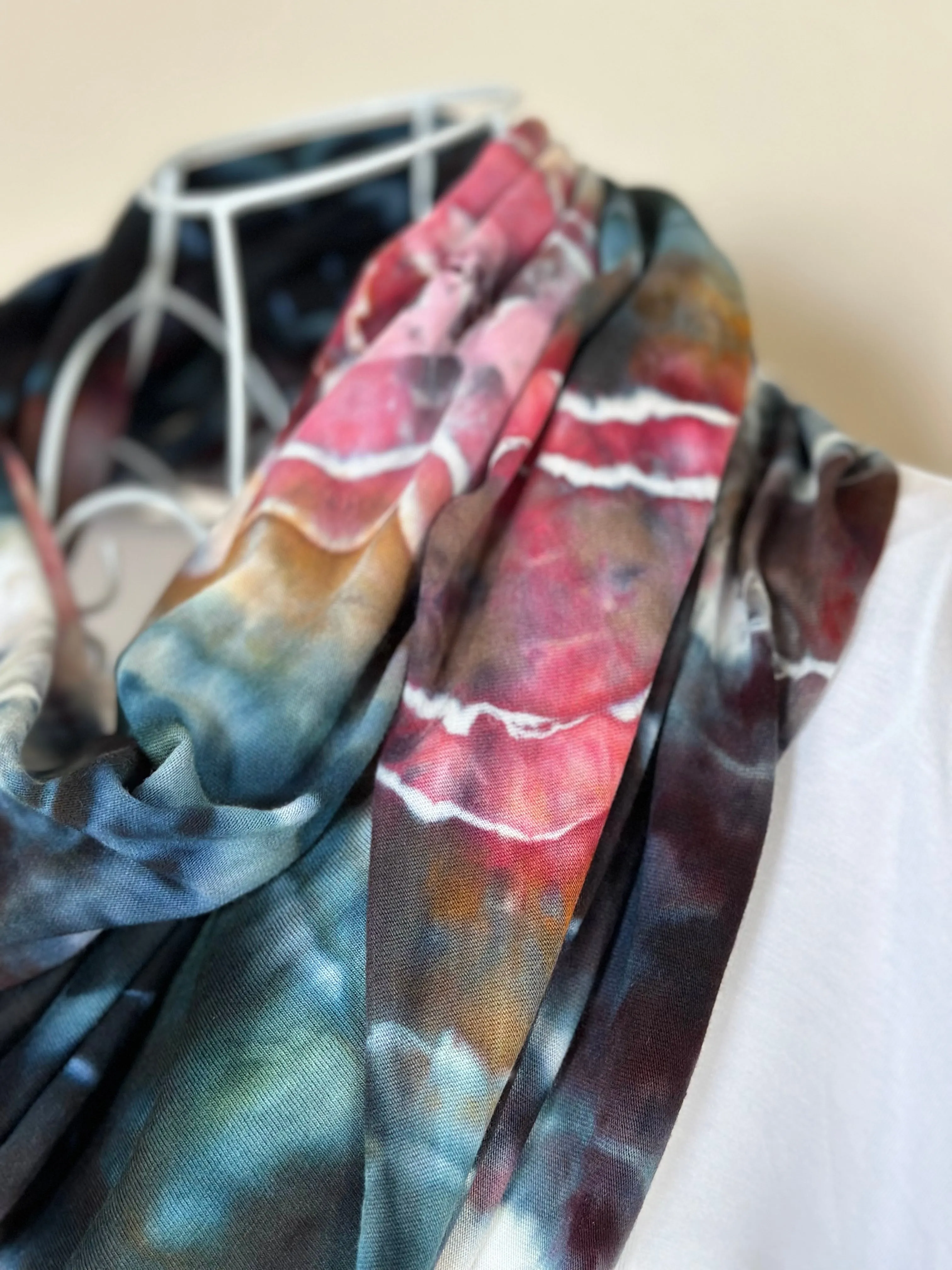 Geode Organic Bamboo Cotton Infinity Scarf in ‘Pinot Sage & Teal’