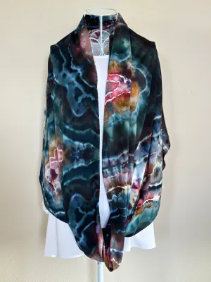 Geode Organic Bamboo Cotton Infinity Scarf in ‘Pinot Sage & Teal’