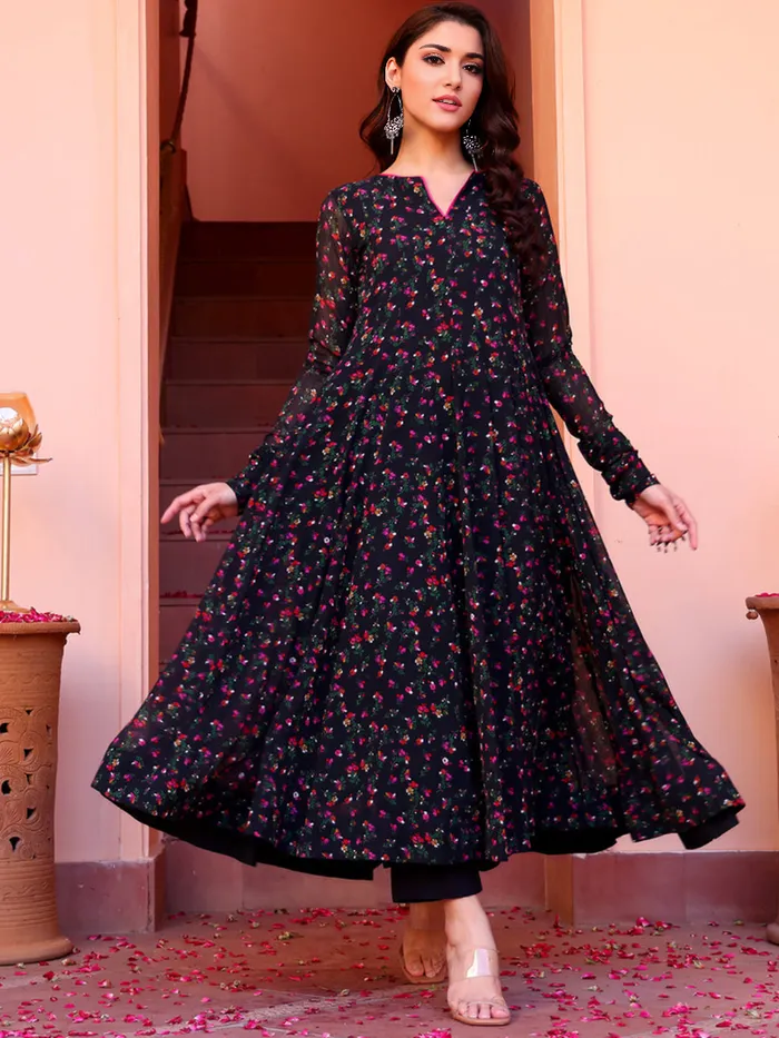 Georgette Floral Printed Dress