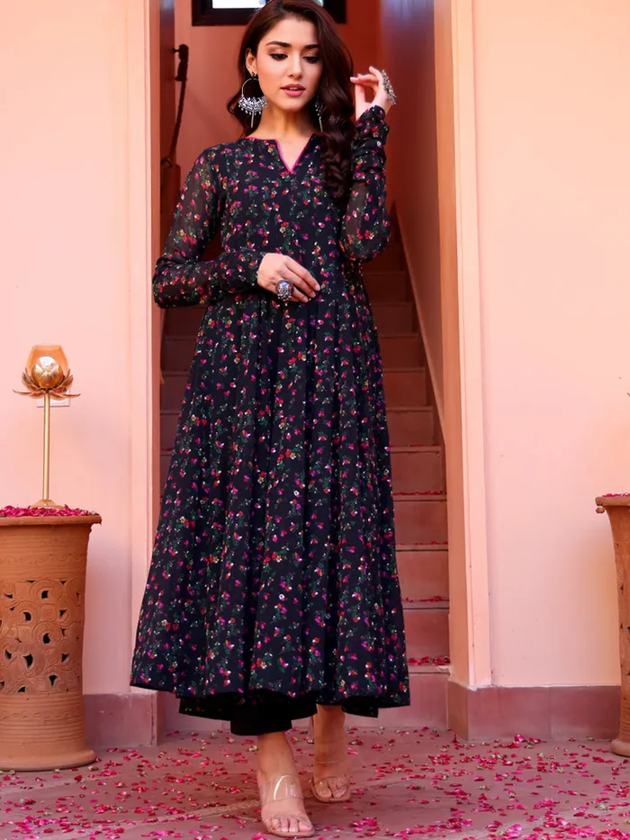 Georgette Floral Printed Dress