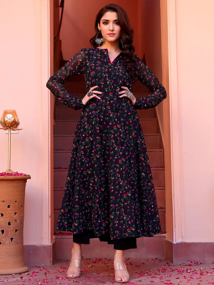 Georgette Floral Printed Dress
