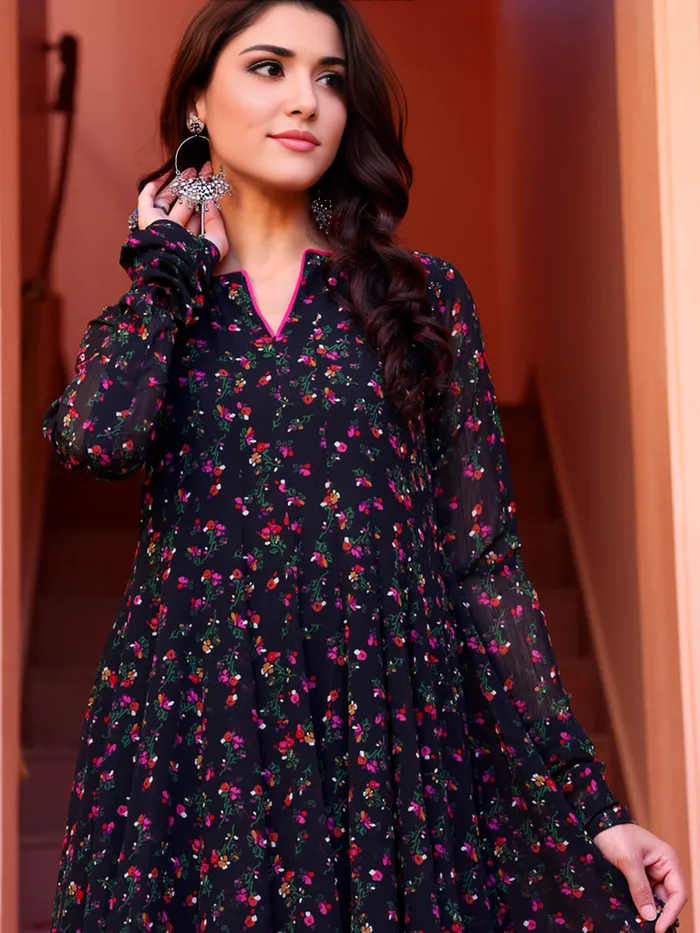 Georgette Floral Printed Dress