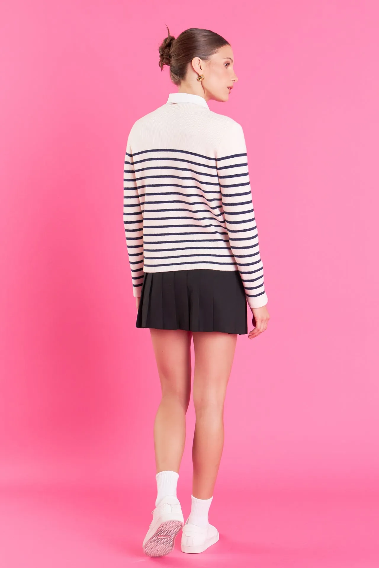 Golf Striped Knit Top