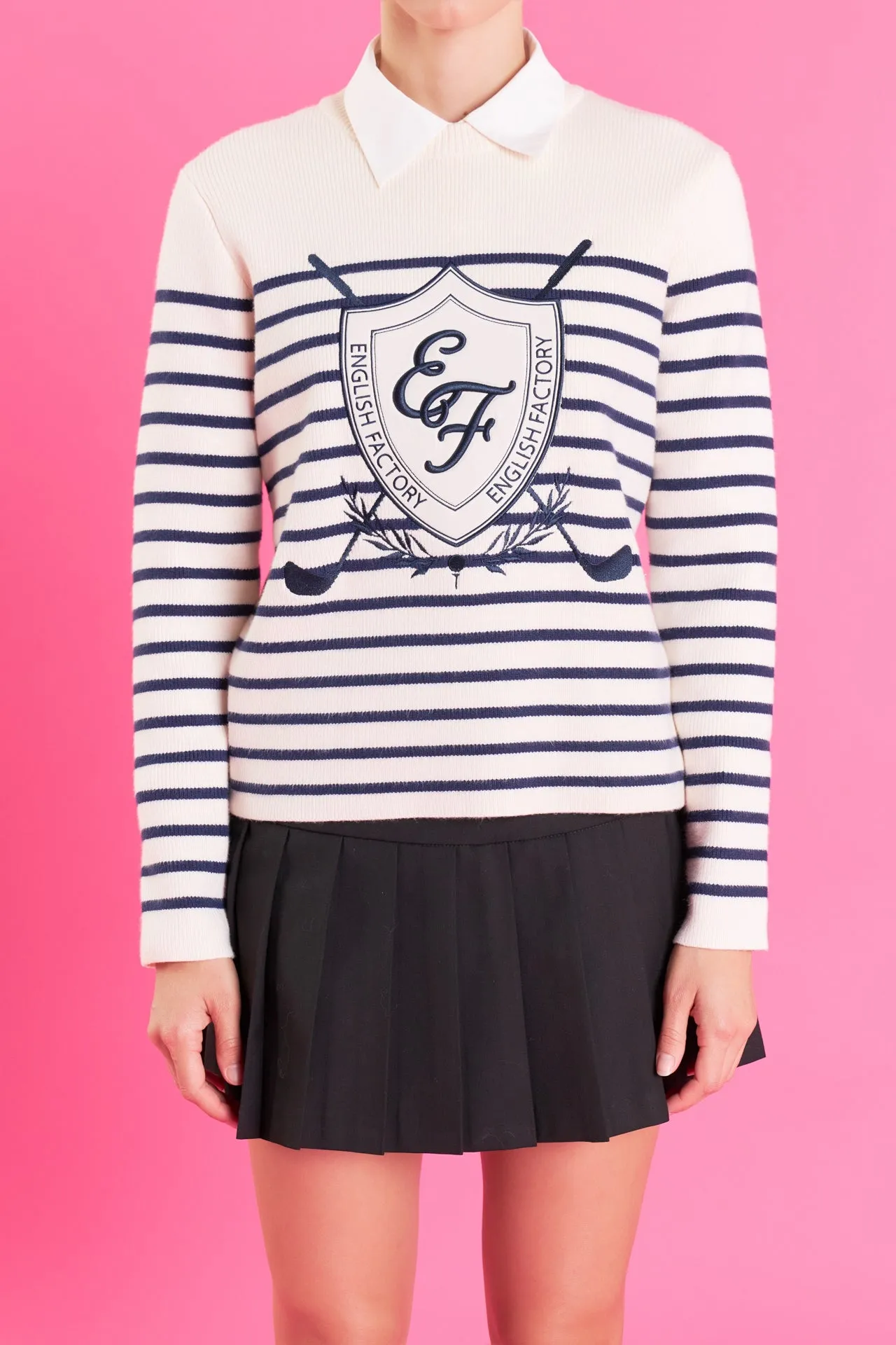 Golf Striped Knit Top
