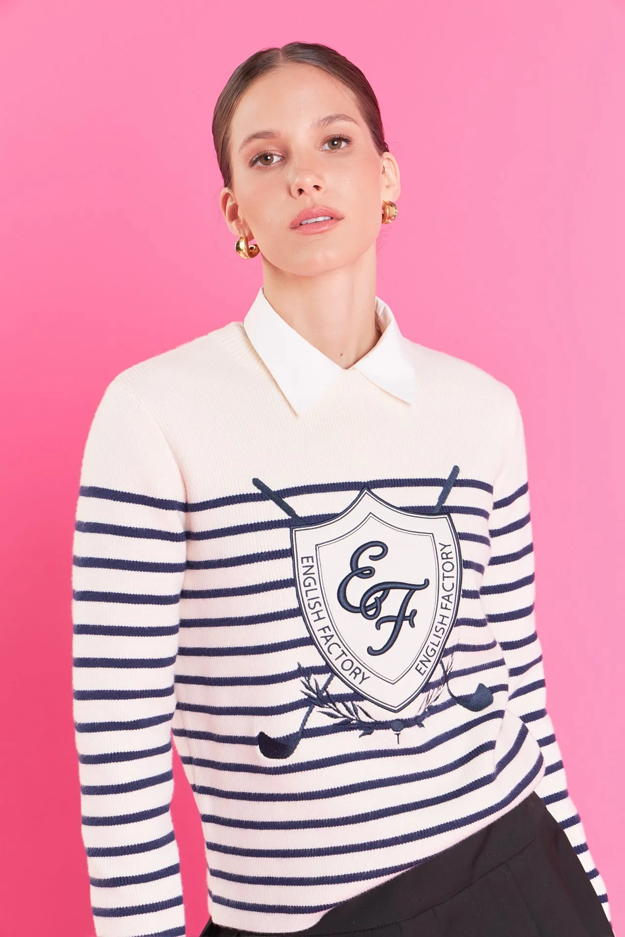 Golf Striped Knit Top