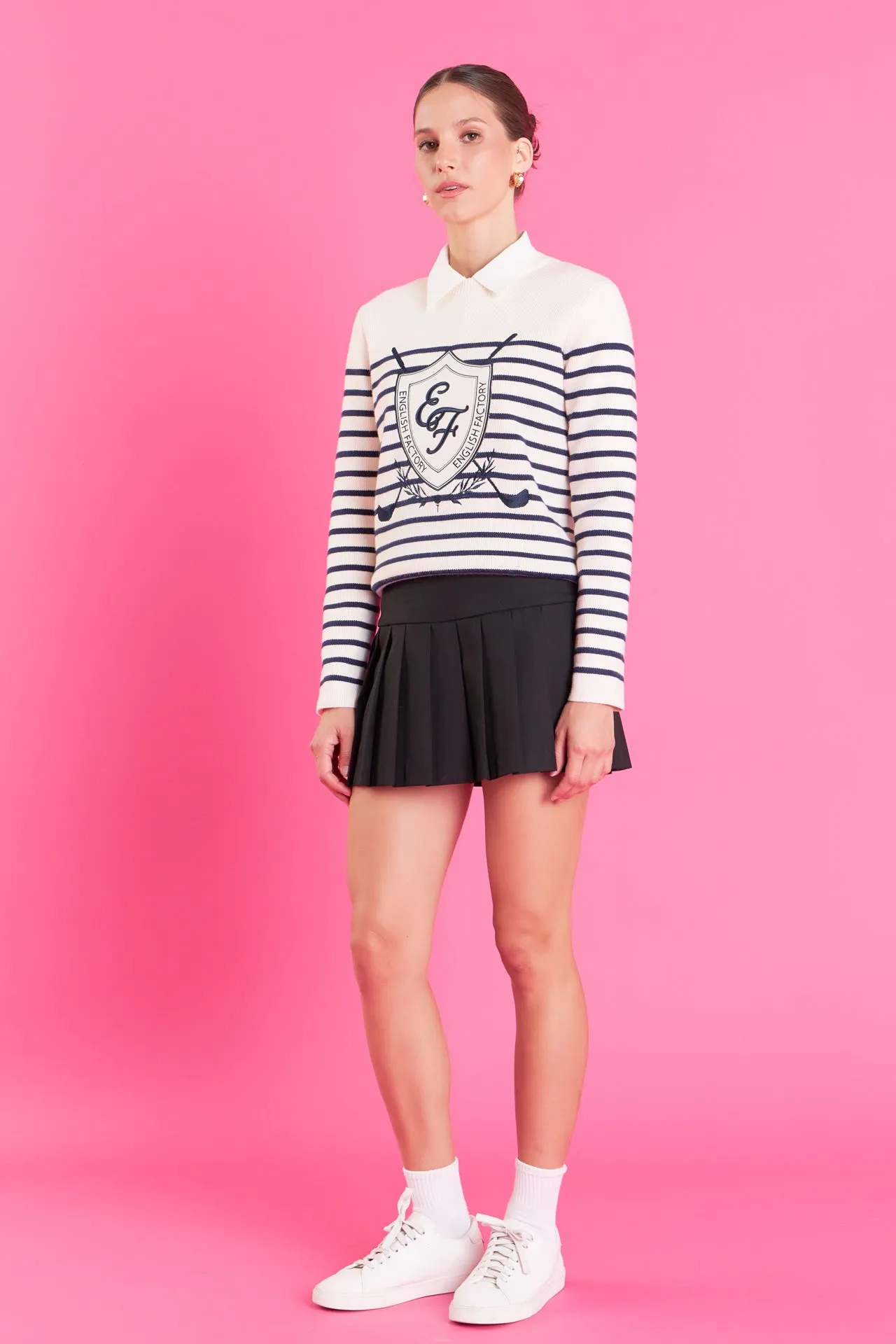 Golf Striped Knit Top