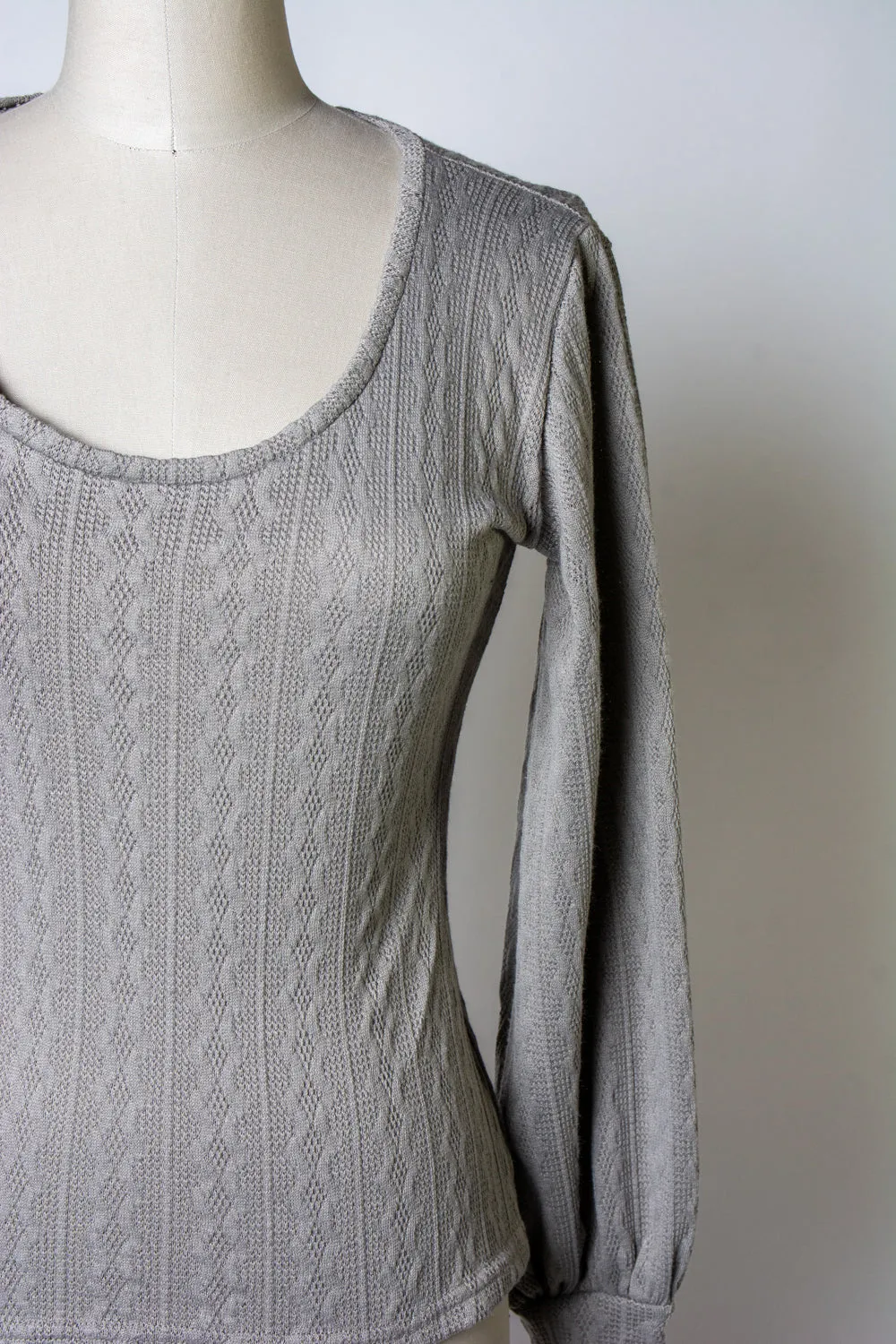 Grace Top - Cable Knit, Silver