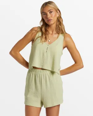 Harbor Boxy Tank Top - Light Avocado