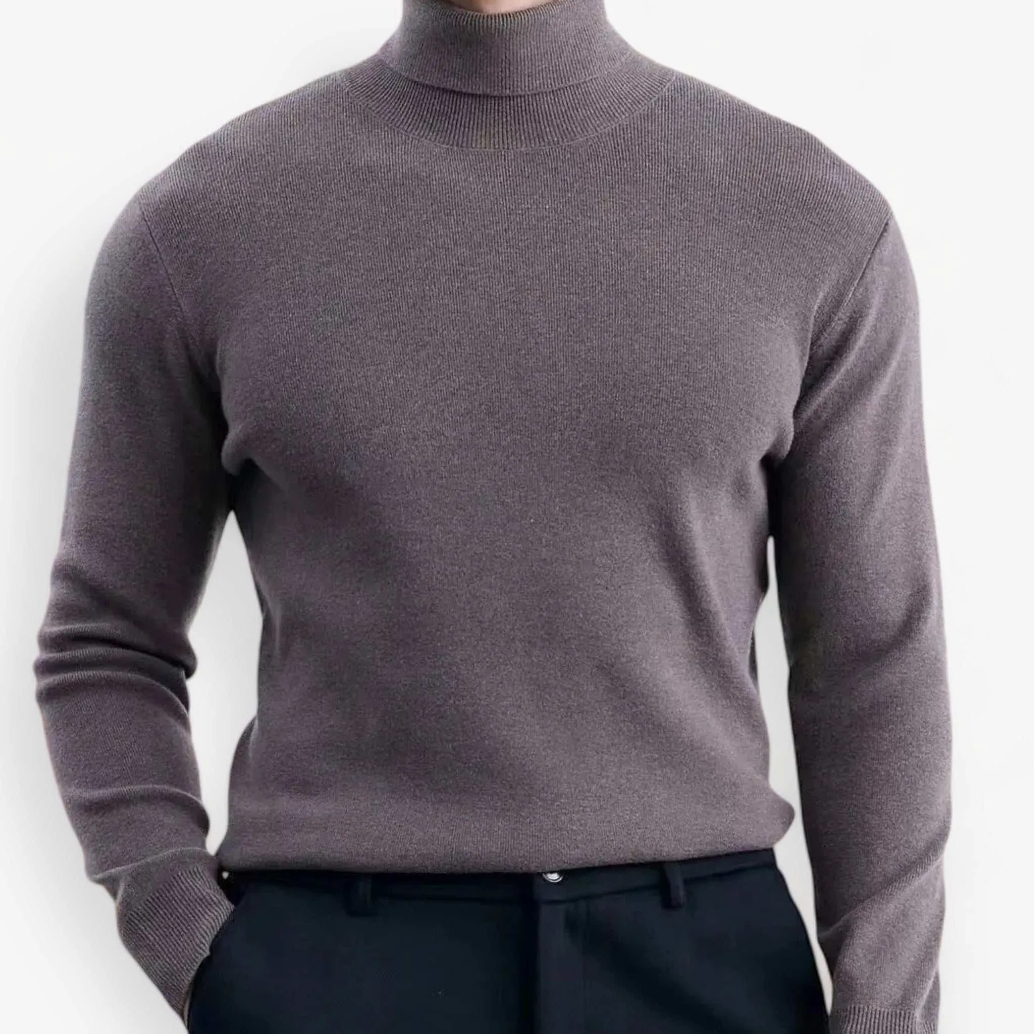 High-turtleneck classic sweater