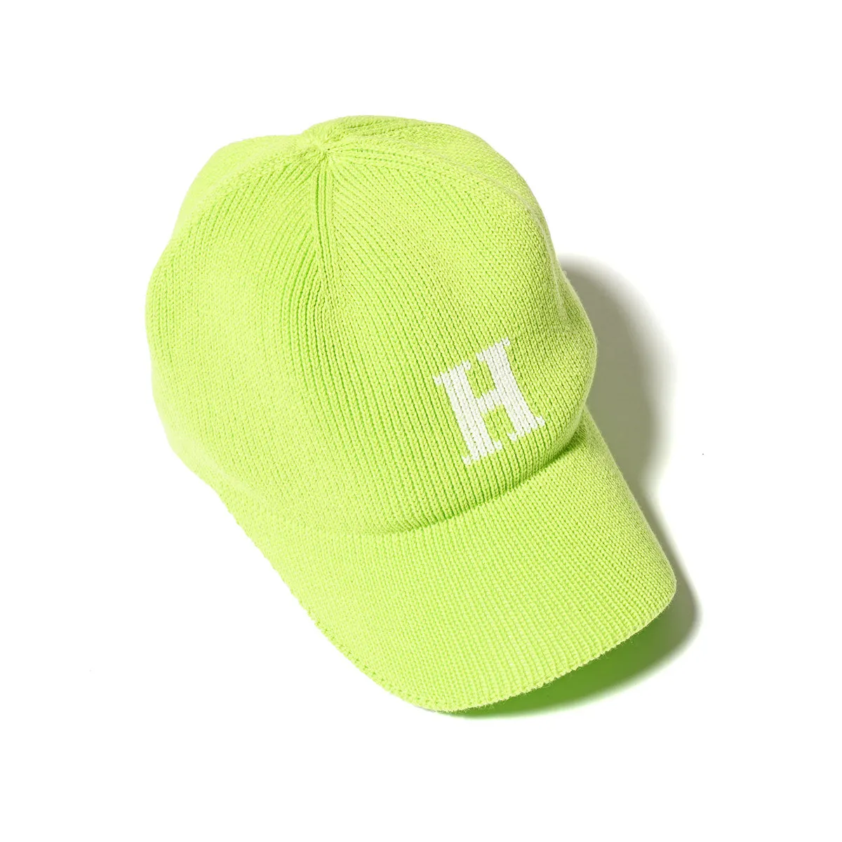 HOMEGAME - H LOGO COTTON KNIT BASEBALL CAP NEON YELLOW【HG241414】