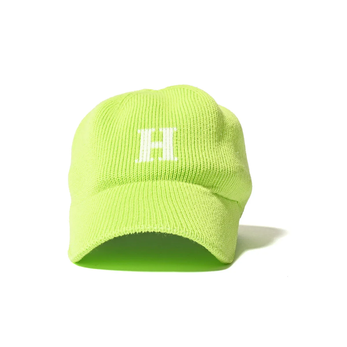 HOMEGAME - H LOGO COTTON KNIT BASEBALL CAP NEON YELLOW【HG241414】