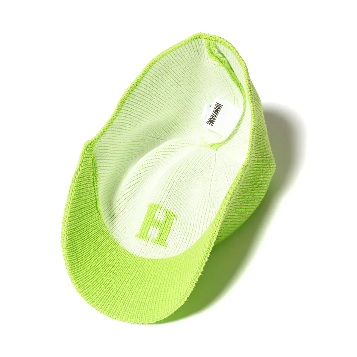 HOMEGAME - H LOGO COTTON KNIT BASEBALL CAP NEON YELLOW【HG241414】