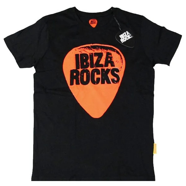 Ibiza Rocks Black Plectrum T-Shirt with Drawstring Bag