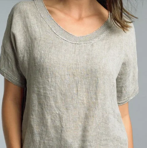 Italian Top with Light Sparkle Trim