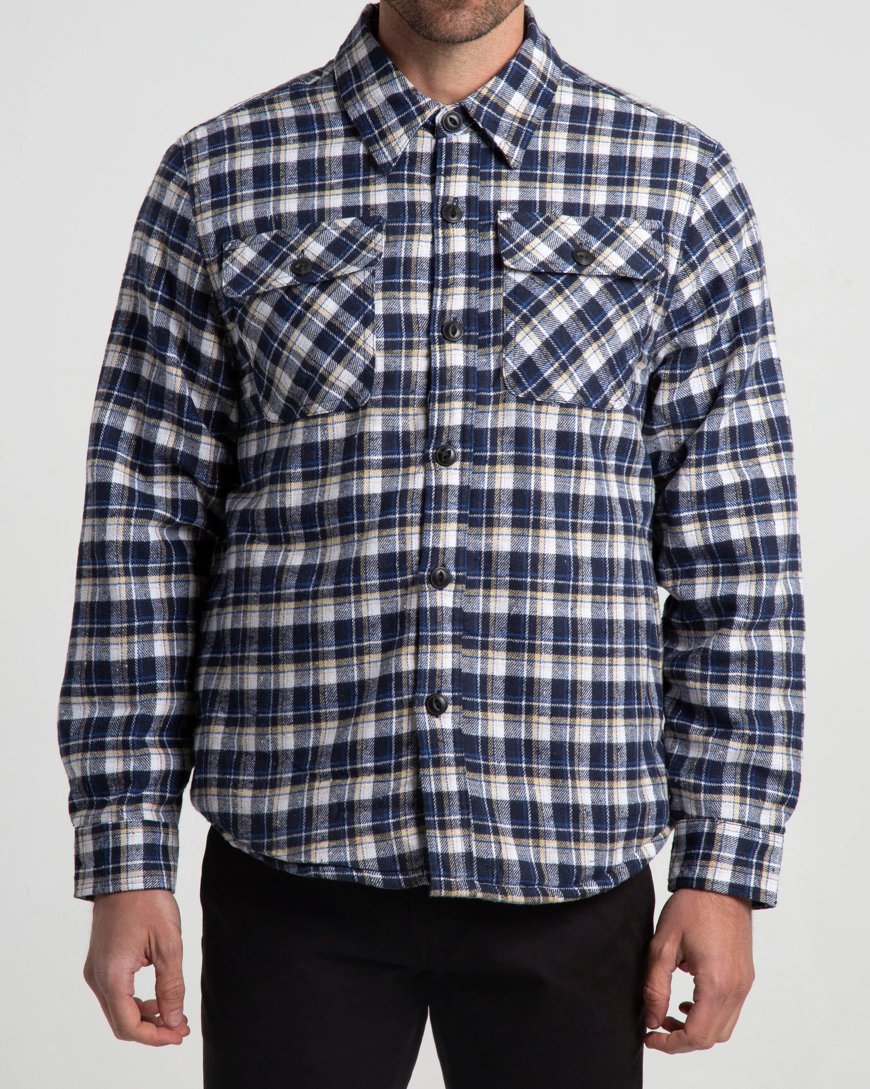 Jachs NY Recycled Flannel Shirt Jacket W Sherpa Lining