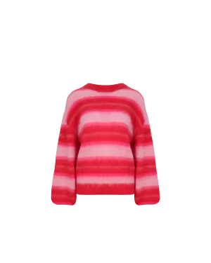 JOSIE SWEATER PINK RED STRIPE