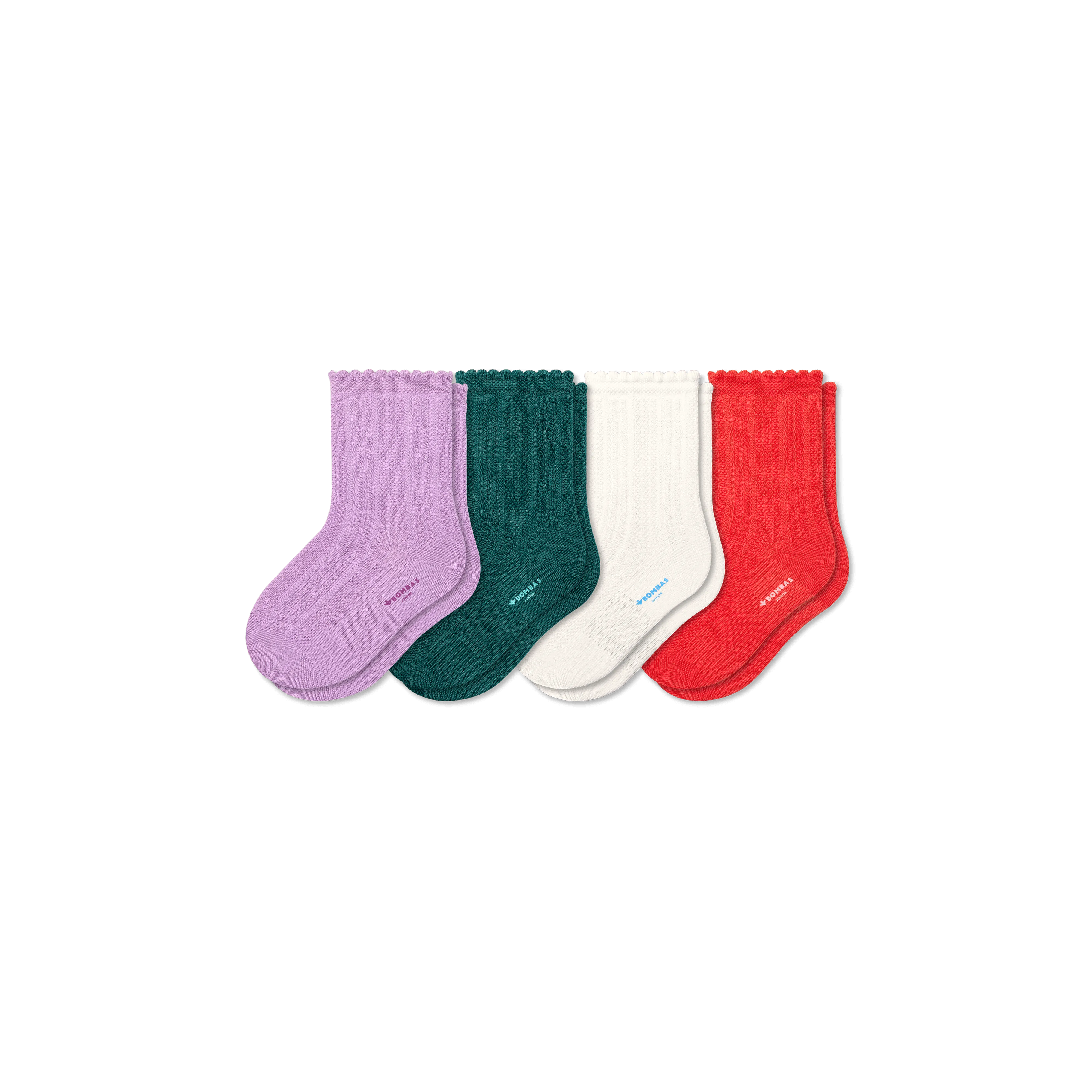Junior Pointelle Calf Sock 4-Pack