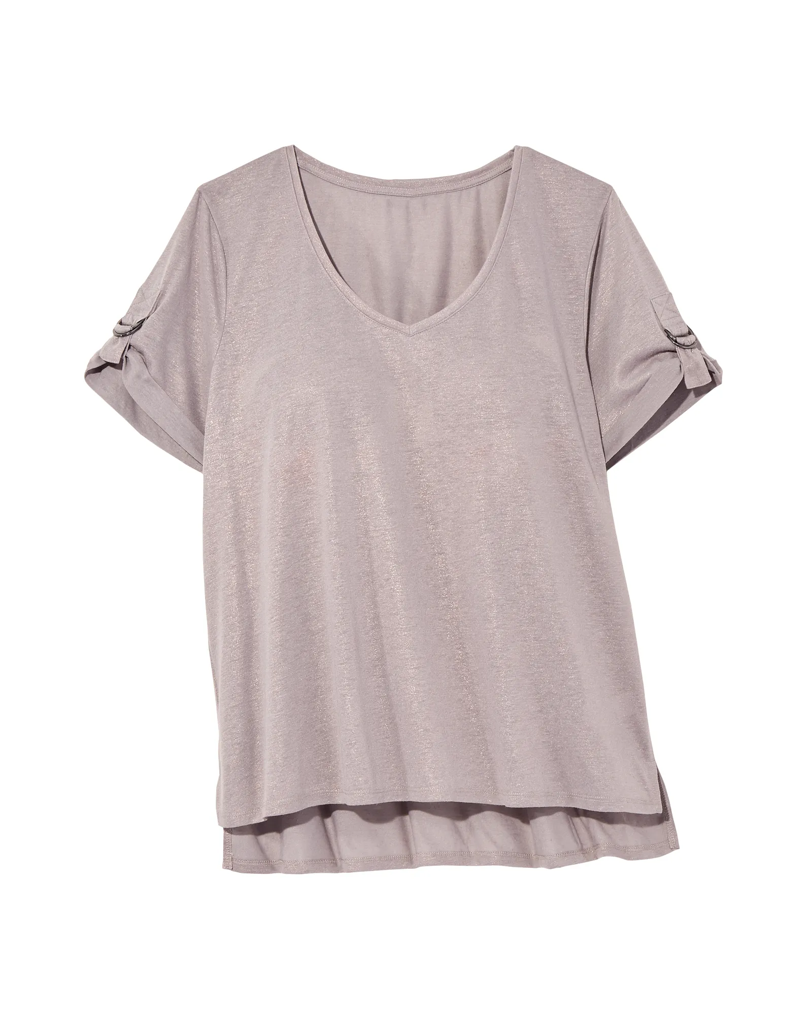 Kelsey Shimmer Tee | Light Grey / Gold