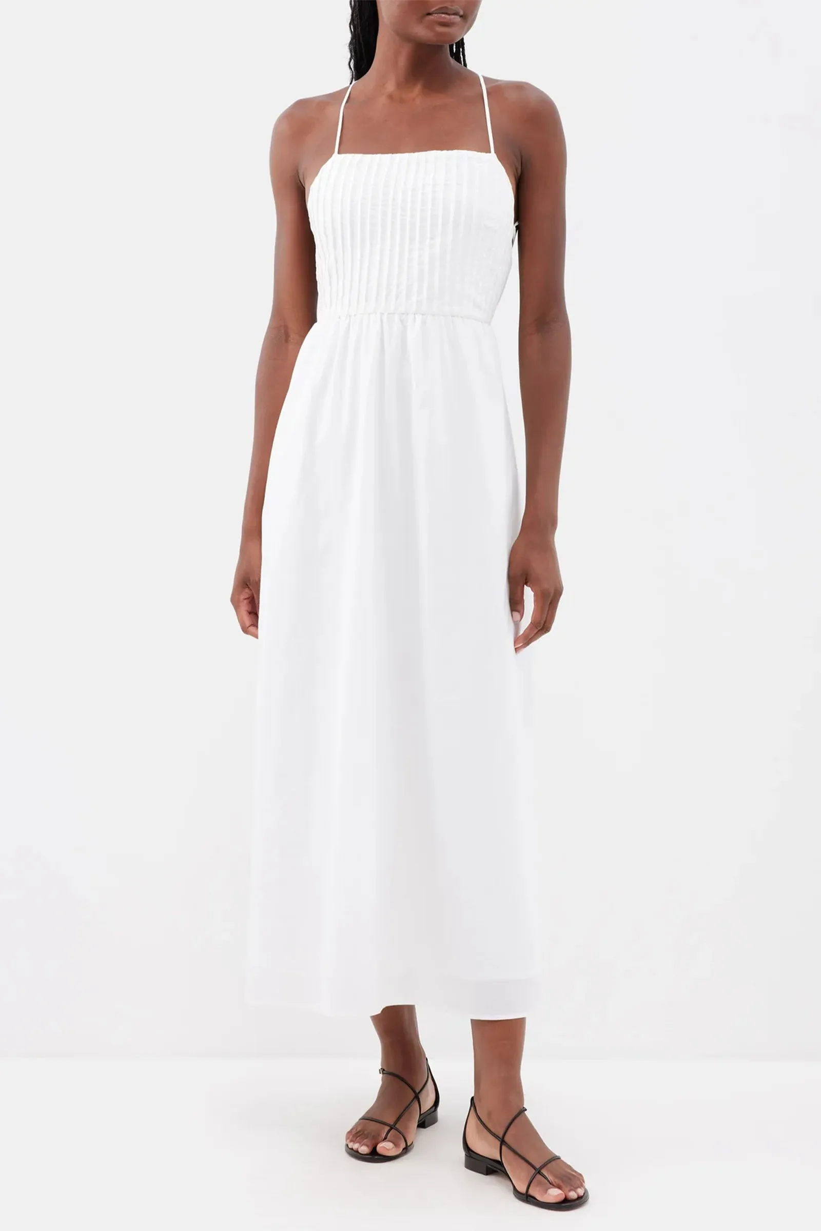 Kenzie Pleated Cotton-Poplin Maxi Dress