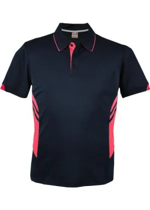 Kids Tasman Polo Navy/Neon Pink