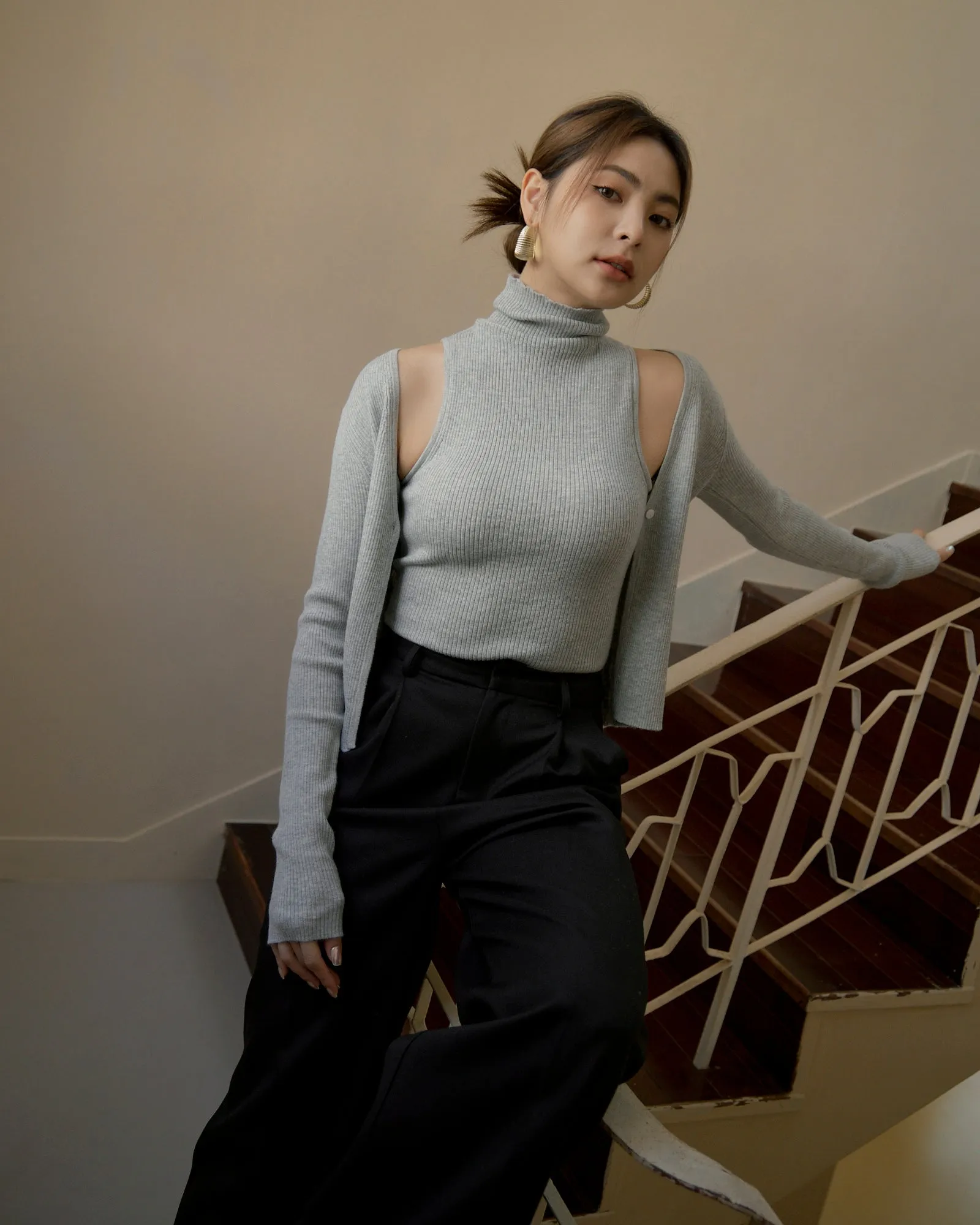 Knit High Neck Bra Top (高領背心針織)