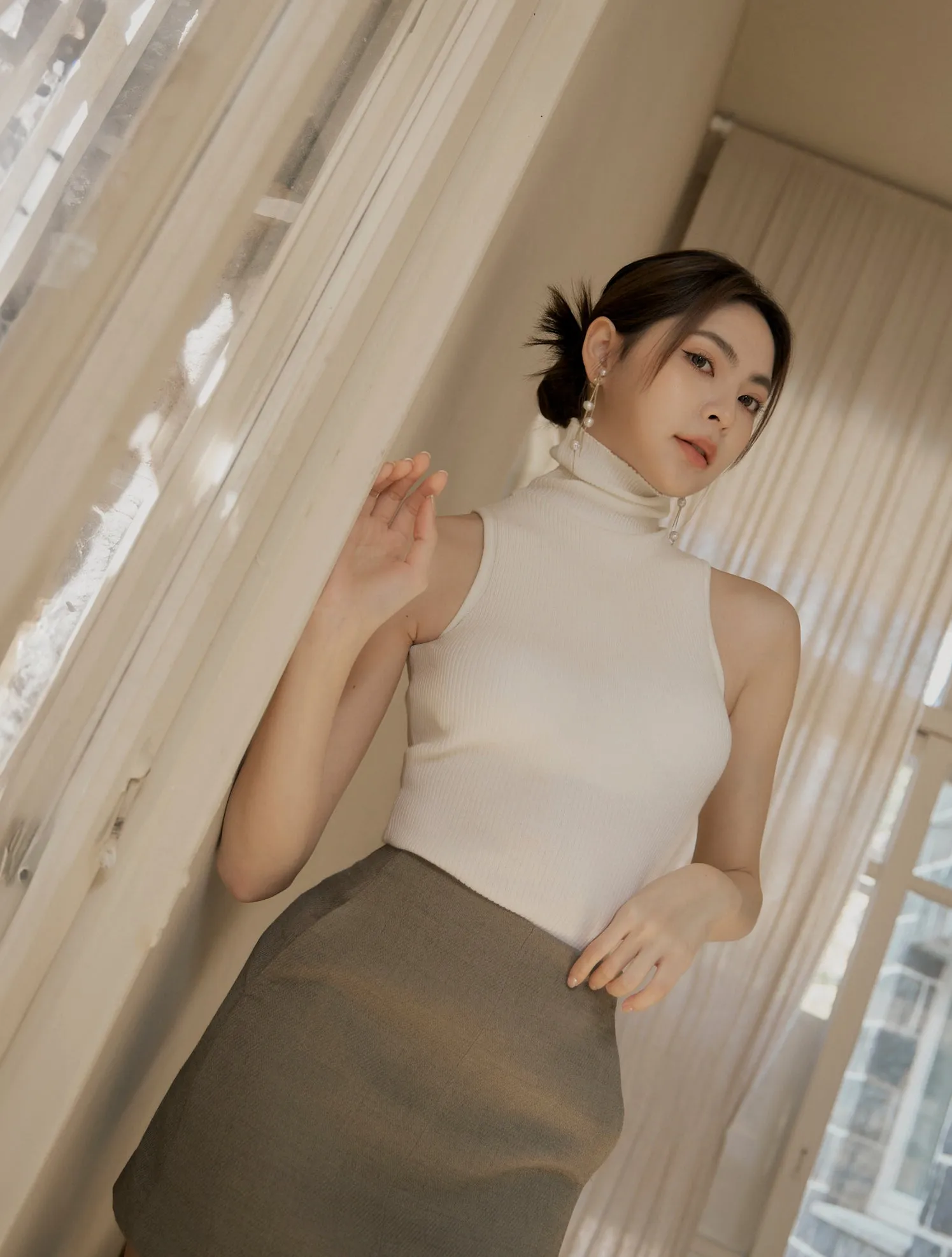Knit High Neck Bra Top (高領背心針織)