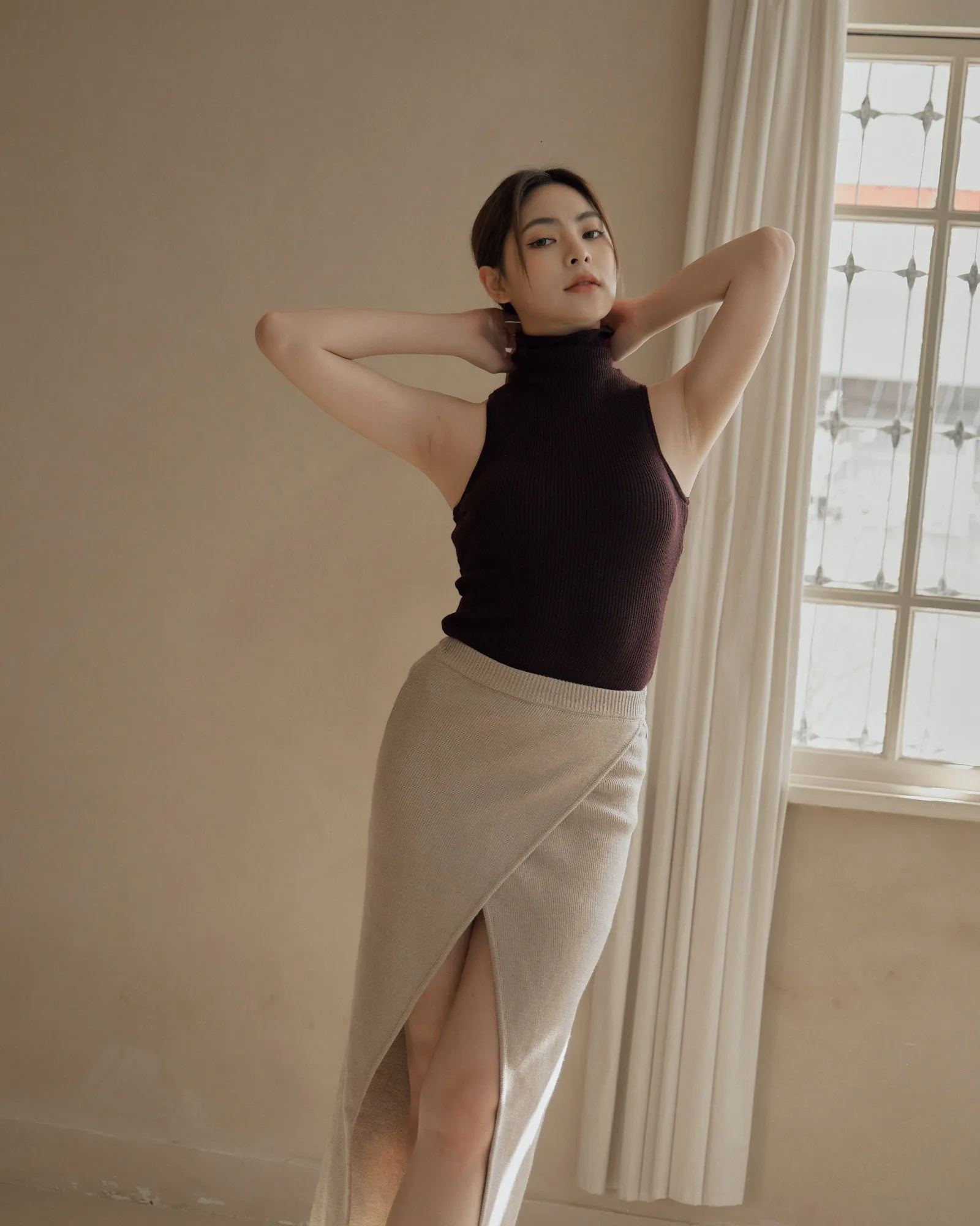 Knit High Neck Bra Top (高領背心針織)