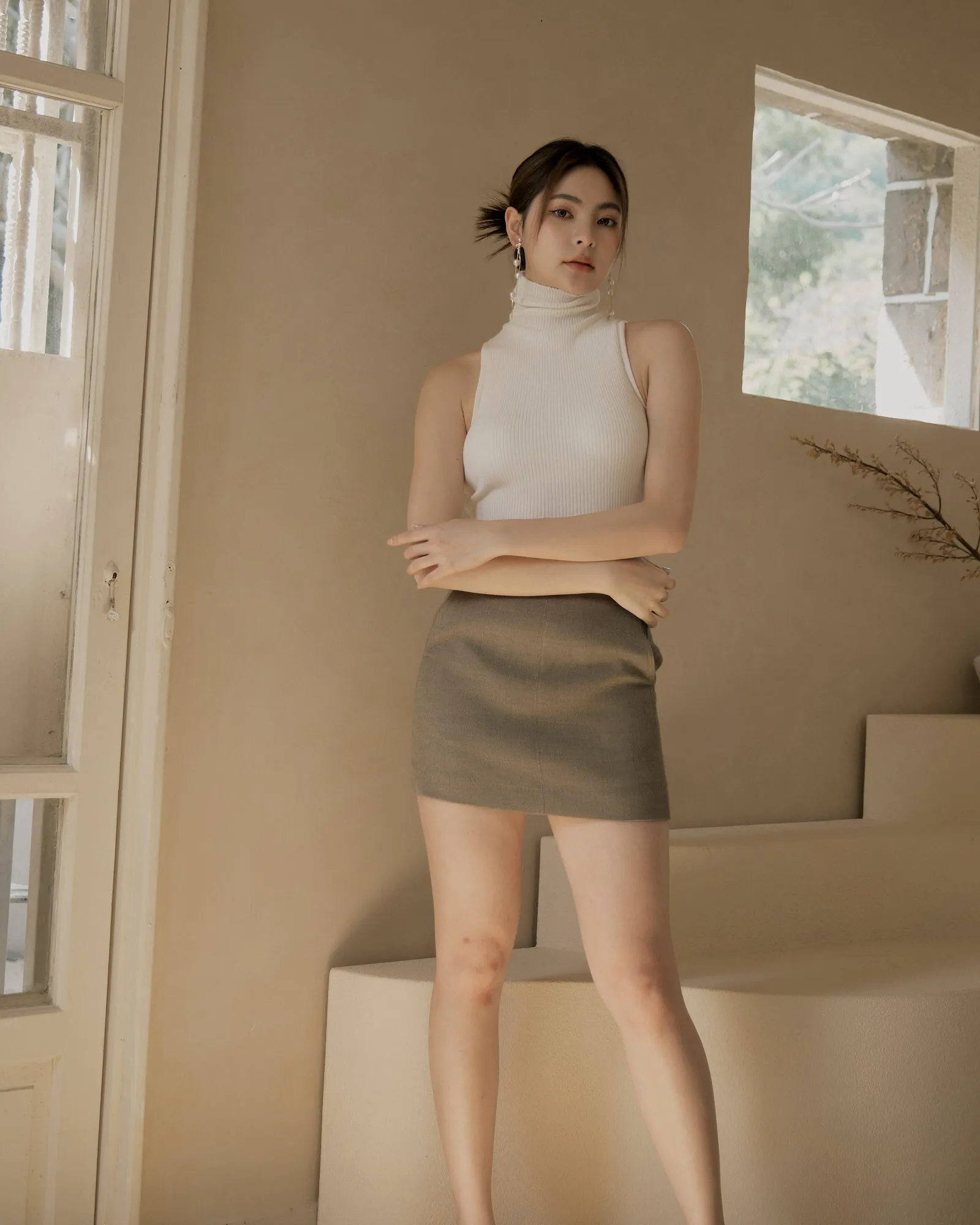 Knit High Neck Bra Top (高領背心針織)