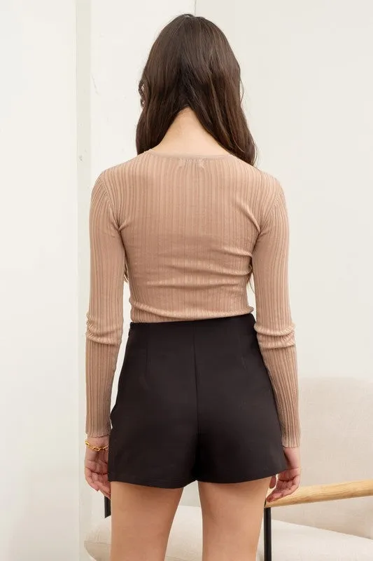 Knit Top in Light Khaki