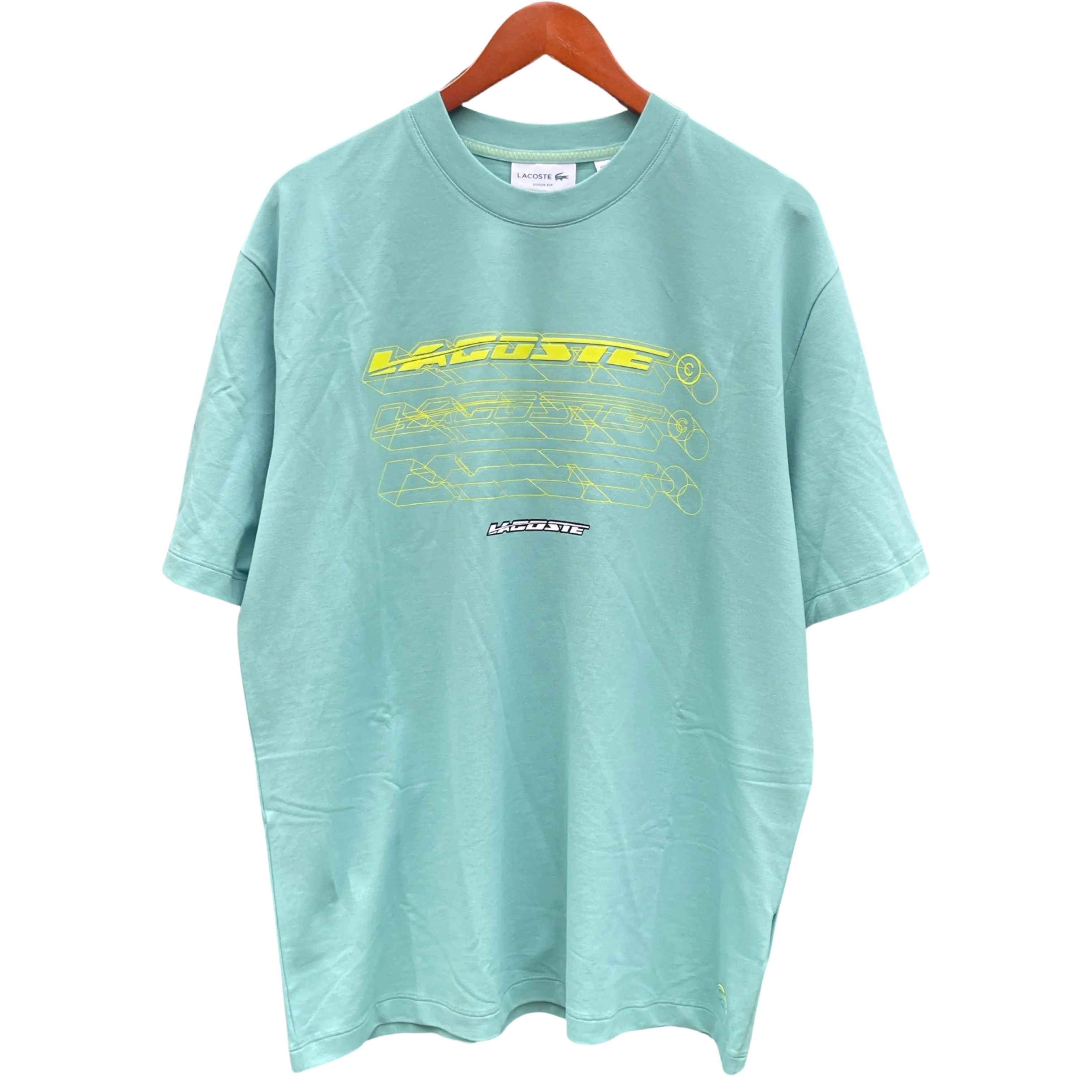 LACOSTE LOOSE FIT ORGANIC COTTON  PIQUE CREW NECK T-SHIRT Men’s-GREEN -3A4