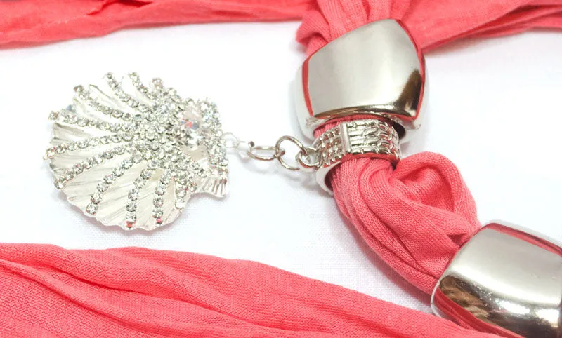 Ladies Studded Sea Shell Pendants Fashion Scarf Wholesale
